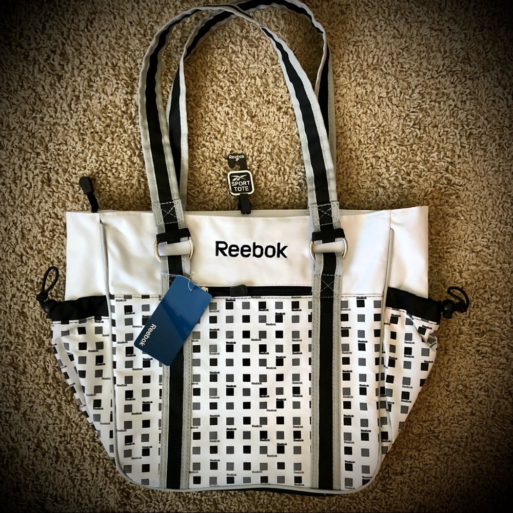 NWT Reebok White & Black Sport Tote